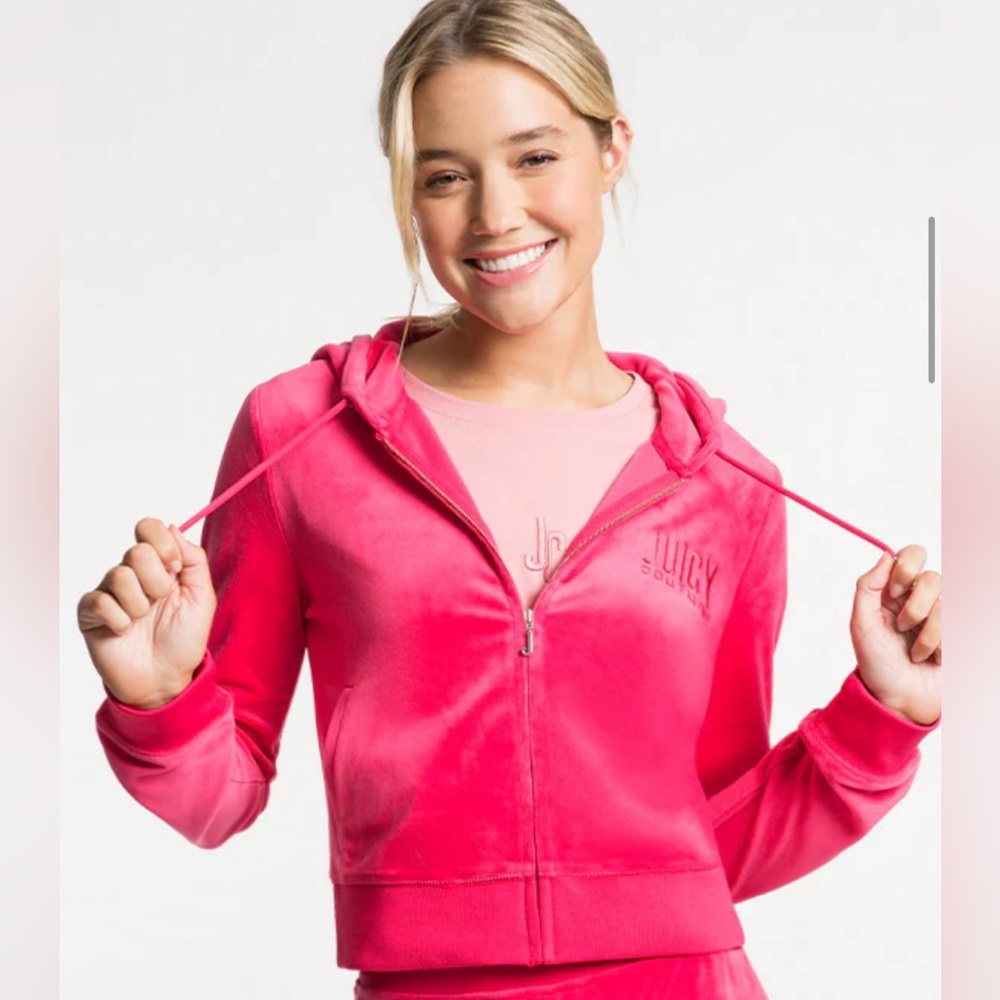 Juicy Couture Classic Velour Hoodie in Vixen Pink